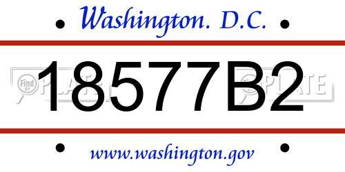 18577B2 District Of Columbia License Plate