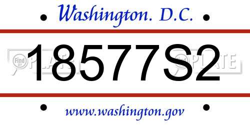 18577S2 District Of Columbia License Plate
