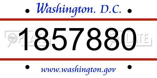 1857880 District Of Columbia License Plate