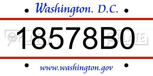18578B0 District Of Columbia License Plate