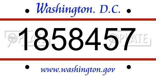 1858457 District Of Columbia License Plate