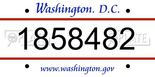 1858482 District Of Columbia License Plate