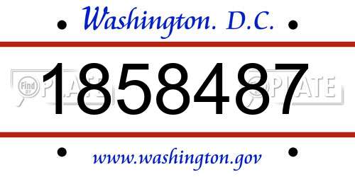 1858487 District Of Columbia License Plate