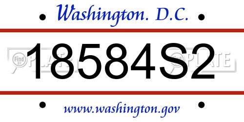 18584S2 District Of Columbia License Plate