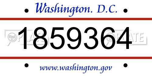 1859364 District Of Columbia License Plate