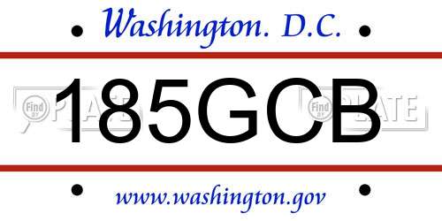 185GCB District Of Columbia License Plate