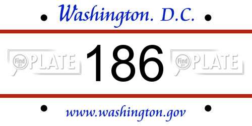 186 District Of Columbia License Plate