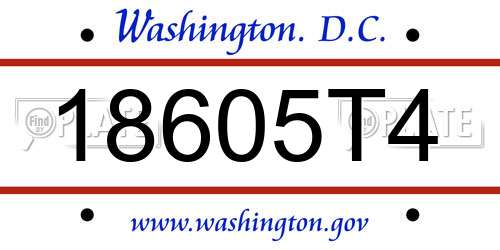 18605T4 District Of Columbia License Plate