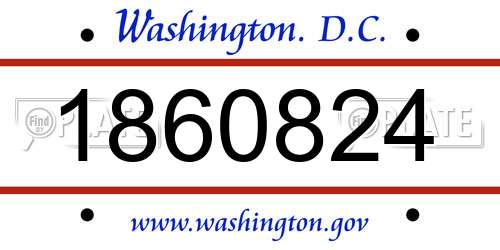 1860824 District Of Columbia License Plate
