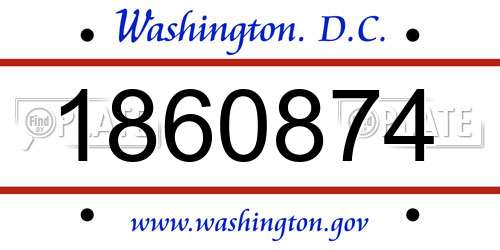 1860874 District Of Columbia License Plate
