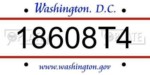 18608T4 District Of Columbia License Plate