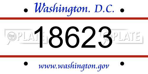 18623 District Of Columbia License Plate