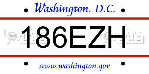 186EZH District Of Columbia License Plate