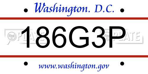 186G3P District Of Columbia License Plate
