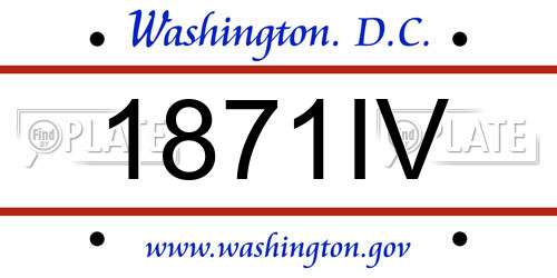 1871IV District Of Columbia License Plate