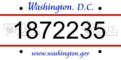 1872235 District Of Columbia License Plate