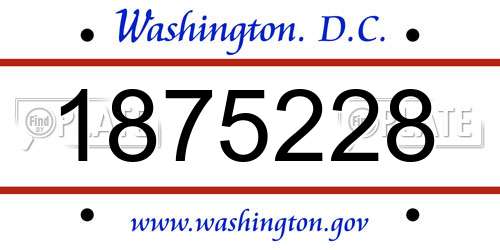 1875228 District Of Columbia License Plate