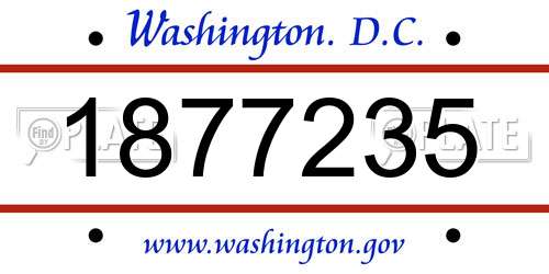 1877235 District Of Columbia License Plate