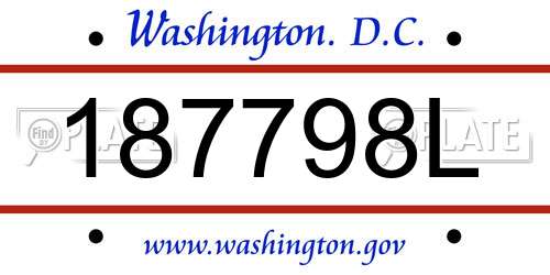 187798L District Of Columbia License Plate