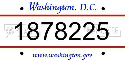 1878225 District Of Columbia License Plate