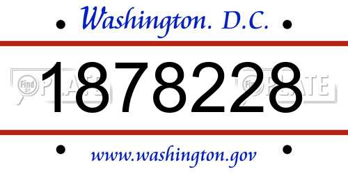 1878228 District Of Columbia License Plate