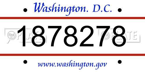 1878278 District Of Columbia License Plate