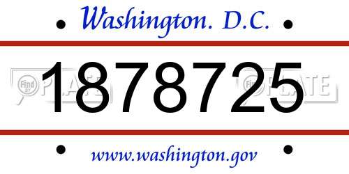 1878725 District Of Columbia License Plate