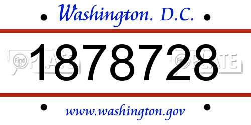 1878728 District Of Columbia License Plate