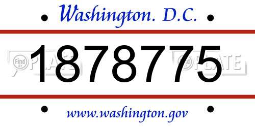 1878775 District Of Columbia License Plate