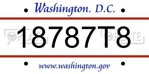 18787T8 District Of Columbia License Plate