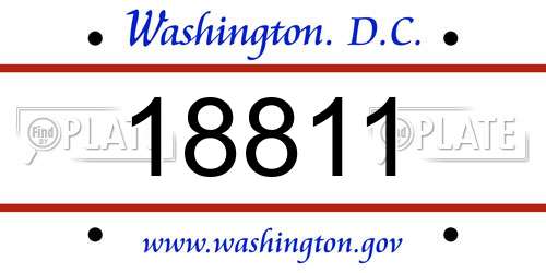 18811 District Of Columbia License Plate