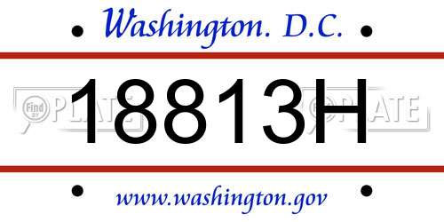 18813H District Of Columbia License Plate