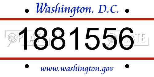 1881556 District Of Columbia License Plate