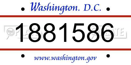 1881586 District Of Columbia License Plate