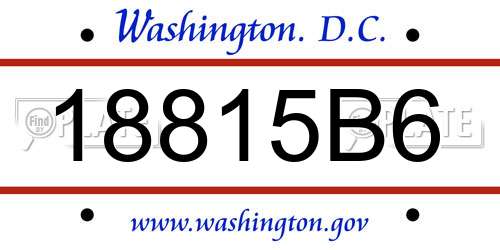 18815B6 District Of Columbia License Plate