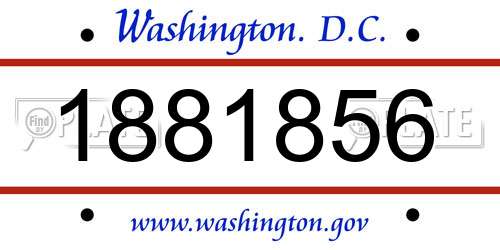 1881856 District Of Columbia License Plate