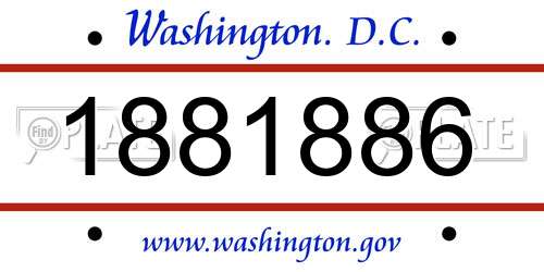 1881886 District Of Columbia License Plate