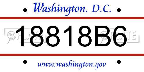 18818B6 District Of Columbia License Plate