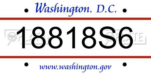 18818S6 District Of Columbia License Plate