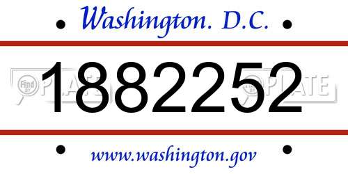 1882252 District Of Columbia License Plate