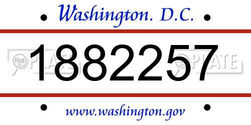 1882257 District Of Columbia License Plate