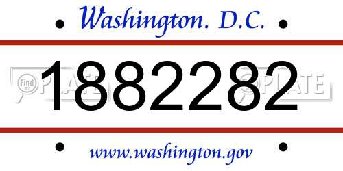 1882282 District Of Columbia License Plate
