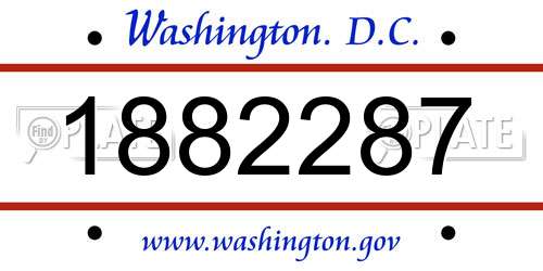 1882287 District Of Columbia License Plate