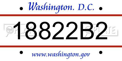 18822B2 District Of Columbia License Plate