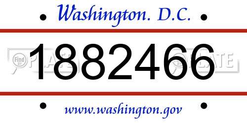 1882466 District Of Columbia License Plate