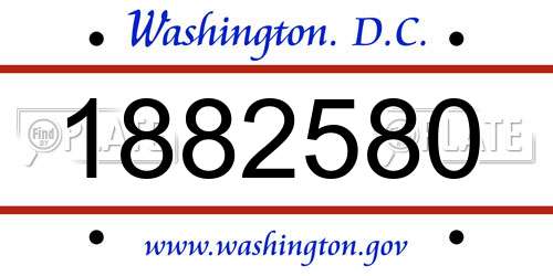 1882580 District Of Columbia License Plate