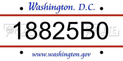 18825B0 District Of Columbia License Plate