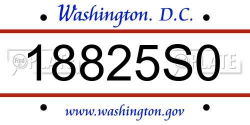 18825S0 District Of Columbia License Plate