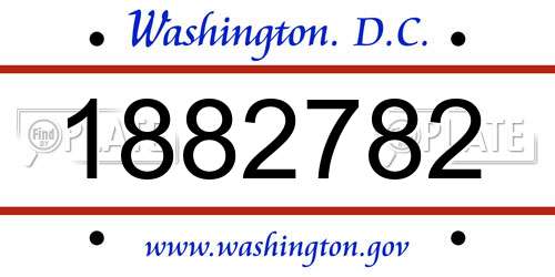 1882782 District Of Columbia License Plate