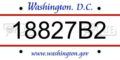 18827B2 District Of Columbia License Plate